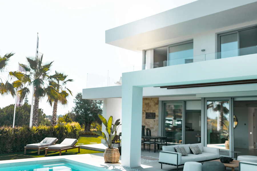 White villa with private pool